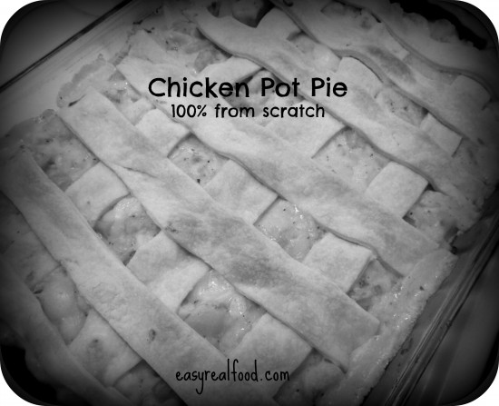 chicken pot pie black and white