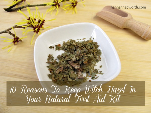10 Reasons To Keep Witch Hazel In Your Natural First Aid Kit | https://www.hannahhepworth.com #naturalfirstaid #naturalhealth #witchhazel