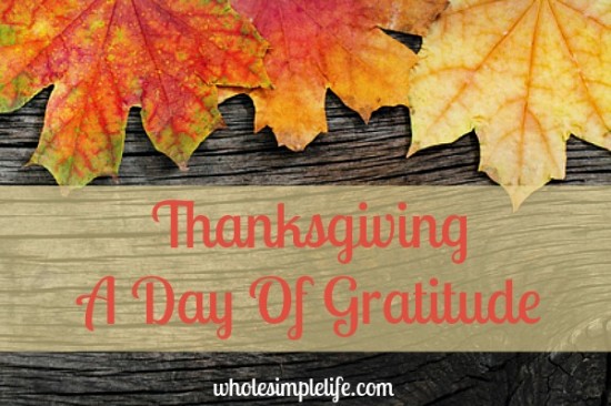 Thanksgiving A Day Of Gratitude | http://www.wholesimplelife.com #gratitude #thanksgiving