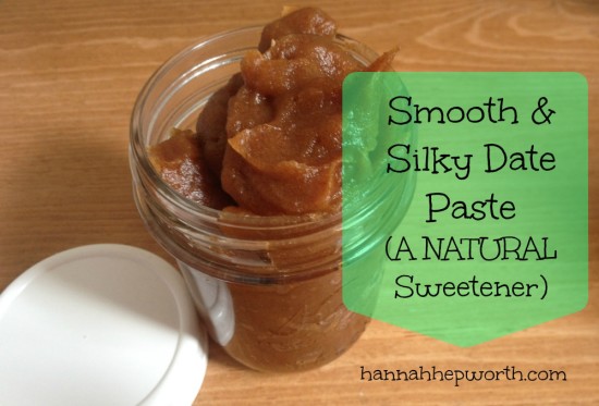 Smooth & Silky Date Paste (A NATURAL Sweetener) | https://www.hannahhepworth.com Learn how to make a real natural sweetener.  Date are a wonderful whole food sweetener but sometimes will leave chunks in your smoothie or ice cream that you're trying to make.  That messes with the consistency, but when you make date paste you don't have to worry about it! 