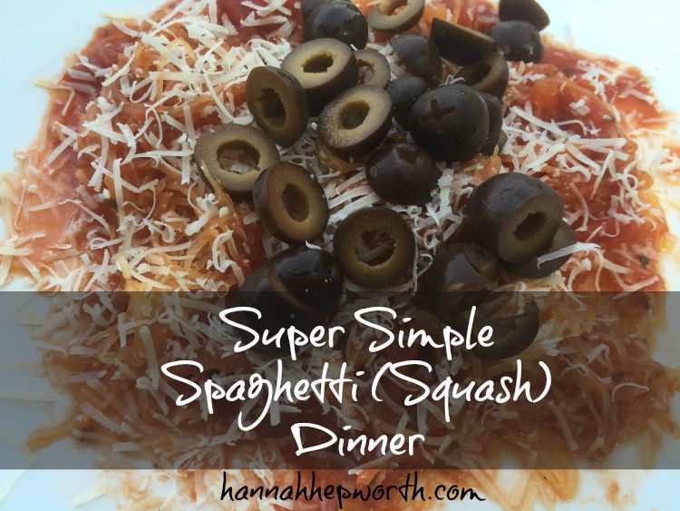 Super Simple Spaghetti Squash Dinner | https://www.hannahhepworth.com Sometimes dinnertime gets super stressful. Give yourself a break while still eating real food with this simple meal!